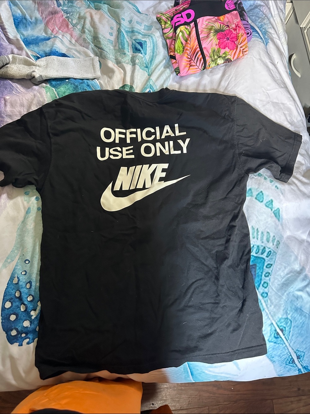 Nike Black Short-Sleeve Tee with White "Official Use Only" Back Graphic